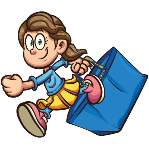 girl running with bag