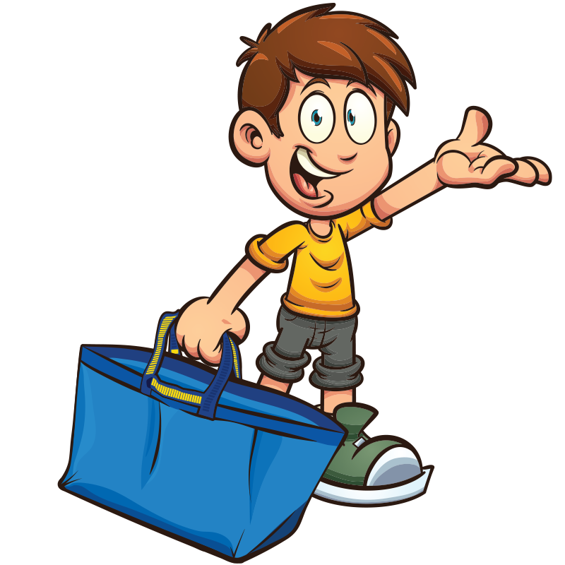 DaaBINS Boy standing with bag